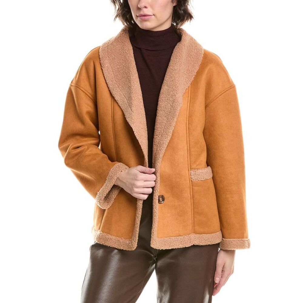 Pascale La Mode Womens  Fleece Jacket, Brown